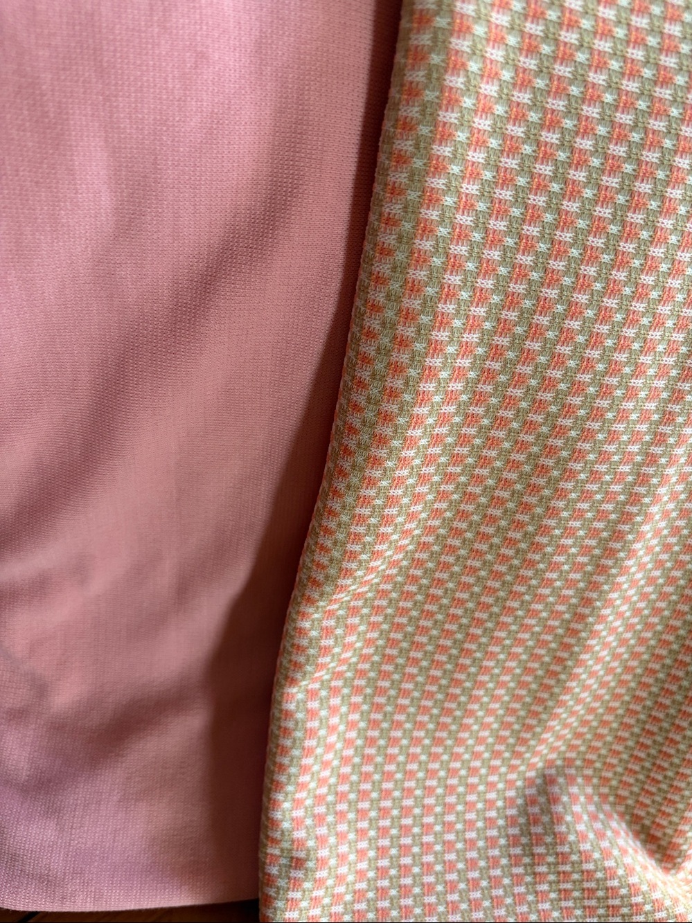 Fabric, 3-Piece Set, Pink Jersey & Knit Polyester, Solid & Geometric